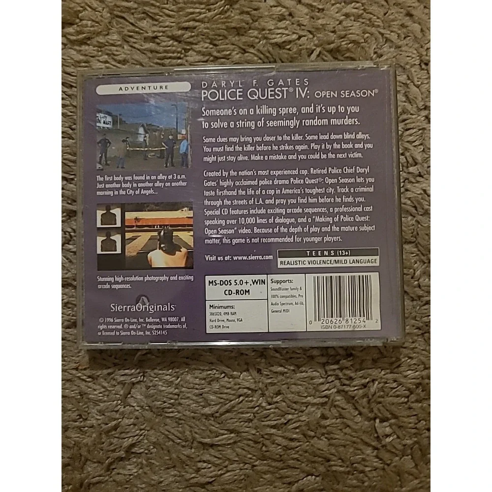 Police Quest IV: Daryl F. Gates Open Season PC Video Game